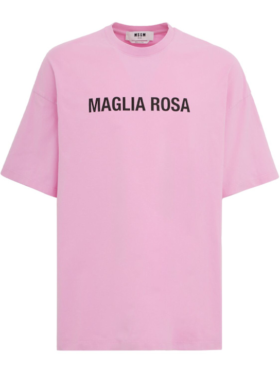 MSGM: "Maglia Rosa" cotton t-shirt - 粉色 - men_0 | Luisa Via Roma
