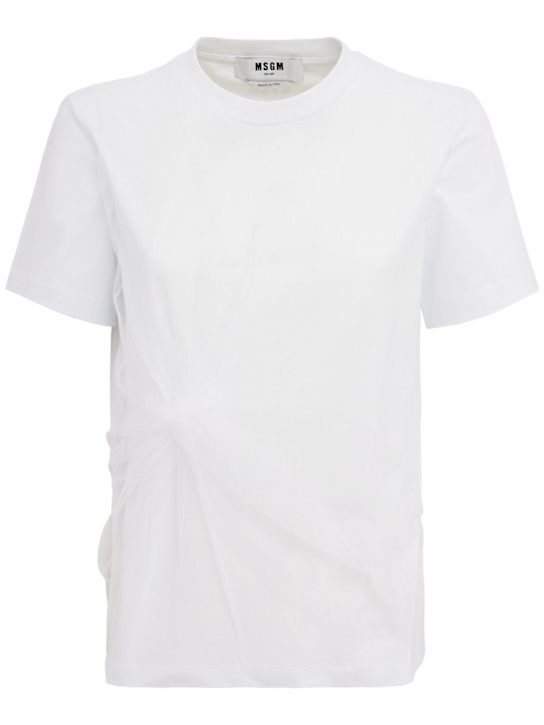 MSGM: Cotton t-shirt - White - women_0 | Luisa Via Roma