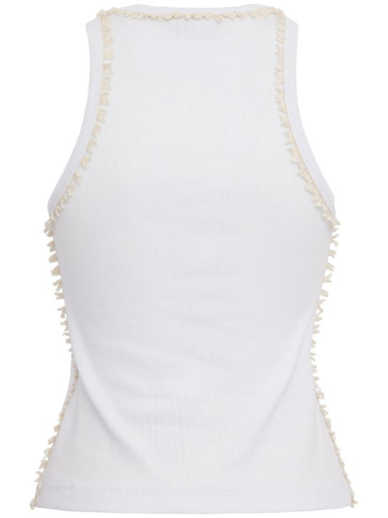 MSGM: Cotton blend tank top - White - women_1 | Luisa Via Roma