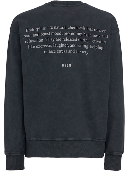 MSGM: Endorphin cotton crewneck sweatshirt - 炭灰色 - men_1 | Luisa Via Roma