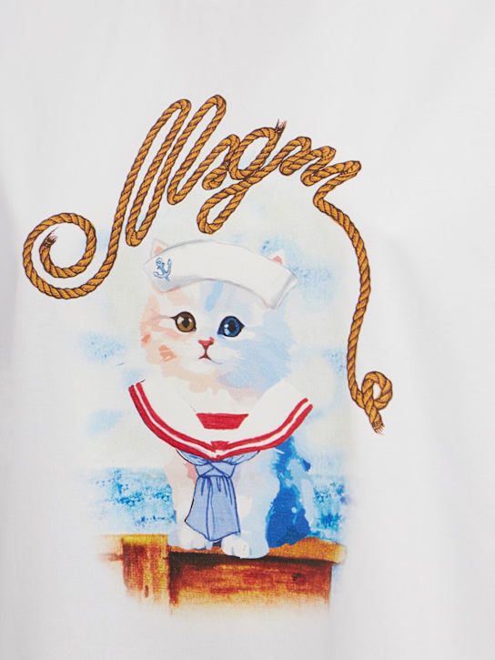 MSGM: Printed cotton t-shirt - 白色 - women_1 | Luisa Via Roma