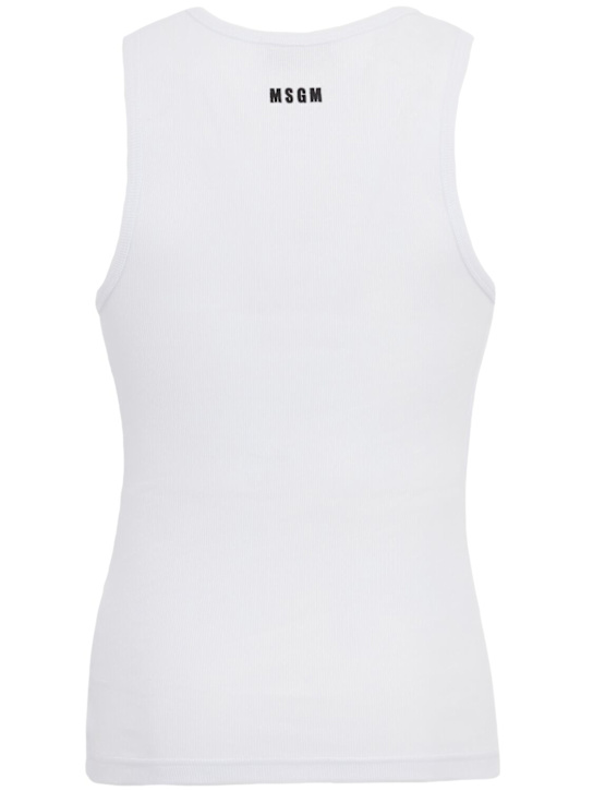MSGM: Logo cotton blend tank top - 白色 - men_1 | Luisa Via Roma