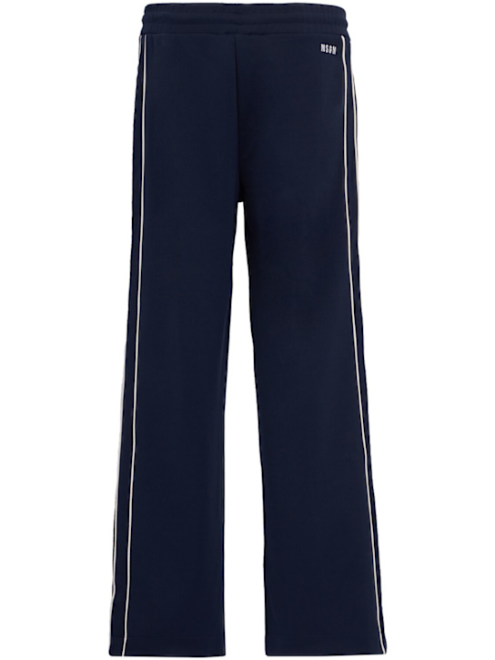 MSGM: Cotton blend cargo pants - 墨蓝色 - men_0 | Luisa Via Roma