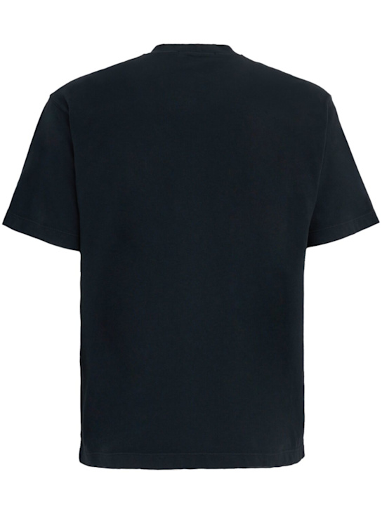 Stone Island: LOGO贴片棉质T恤 - 海军蓝 - men_1 | Luisa Via Roma