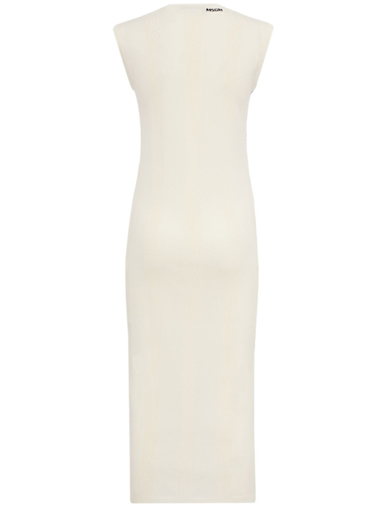 MSGM: Viscose blend midi dress - 米白色 - women_1 | Luisa Via Roma