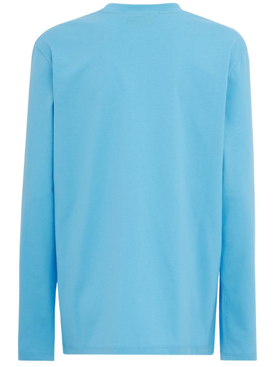 MSGM: Logo long sleeve t-shirt - Hellblau - women_1 | Luisa Via Roma