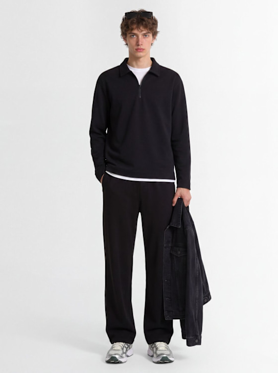 SOTF: 长袖混棉POLO衫 - 黑色 - men_1 | Luisa Via Roma