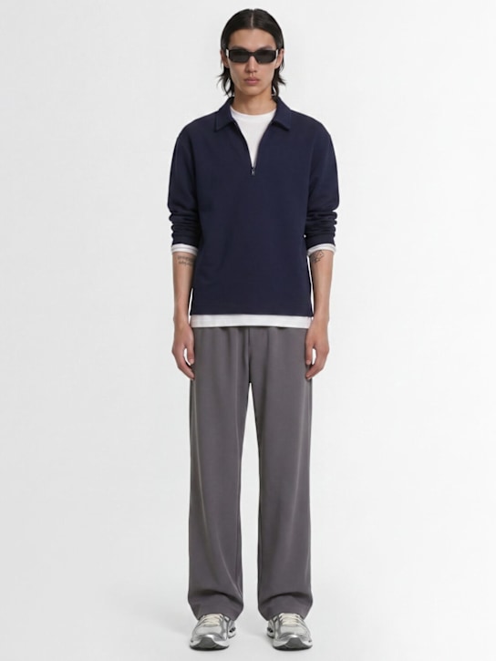 SOTF: 长袖混棉POLO衫 - 蓝色 - men_1 | Luisa Via Roma