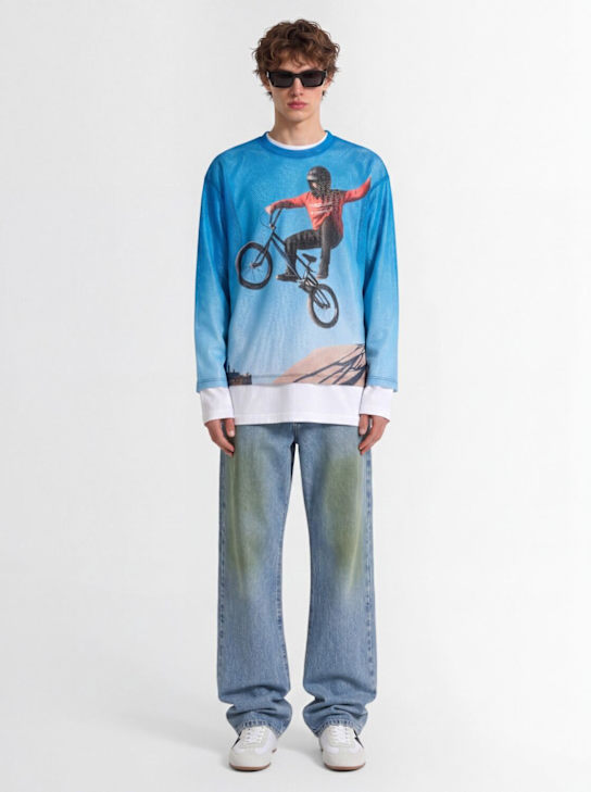 MSGM: Long sleeve mesh t-shirt - Multicolor - men_1 | Luisa Via Roma