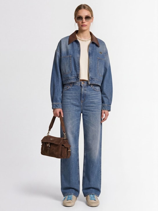 Golden Goose: Golden Melody boyfriend denim jeans - Blue - women_1 | Luisa Via Roma
