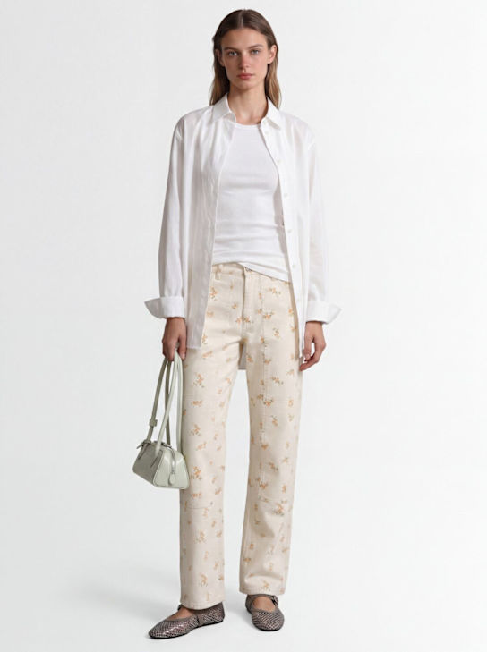 MSGM: Floral printed straight jeans - 白色/多色 - women_1 | Luisa Via Roma