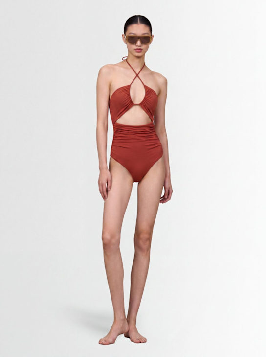Magda Butrym: 镂空连体泳衣 - 橙色 - women_1 | Luisa Via Roma