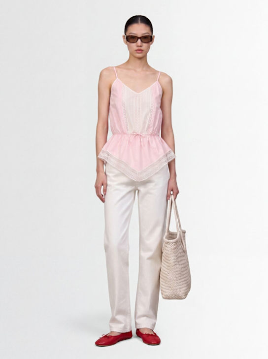 MSGM: Lace tank top - ピンク - women_1 | Luisa Via Roma
