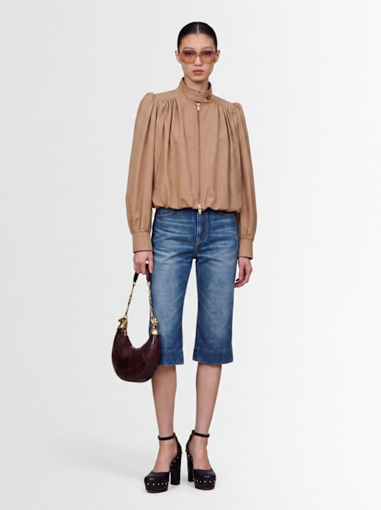 Chloé: Cotton canvas cropped jacket - women_1 | Luisa Via Roma