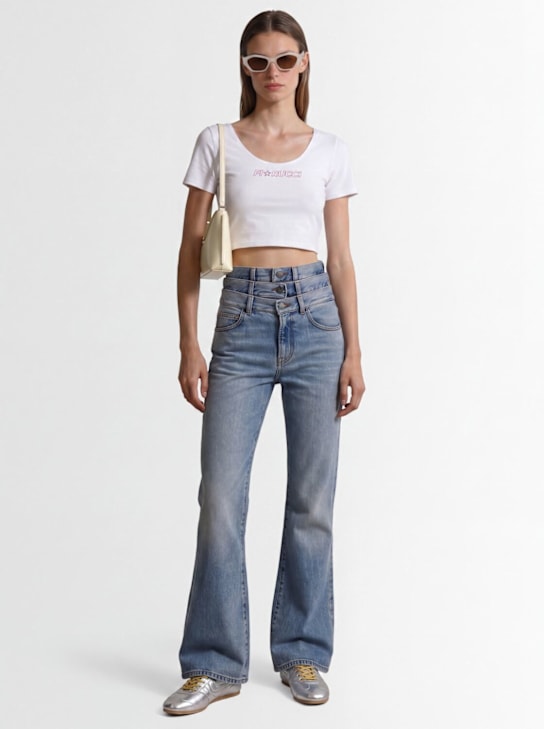 Fiorucci: Star logo印花短款体恤 - 白色 - women_1 | Luisa Via Roma