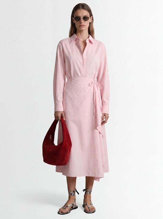 MSGM: Midi shirt dress - ピンク - women_1 | Luisa Via Roma