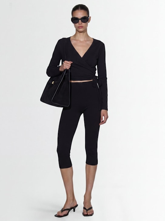 Bare: Wren wrap top - 黑色 - women_1 | Luisa Via Roma