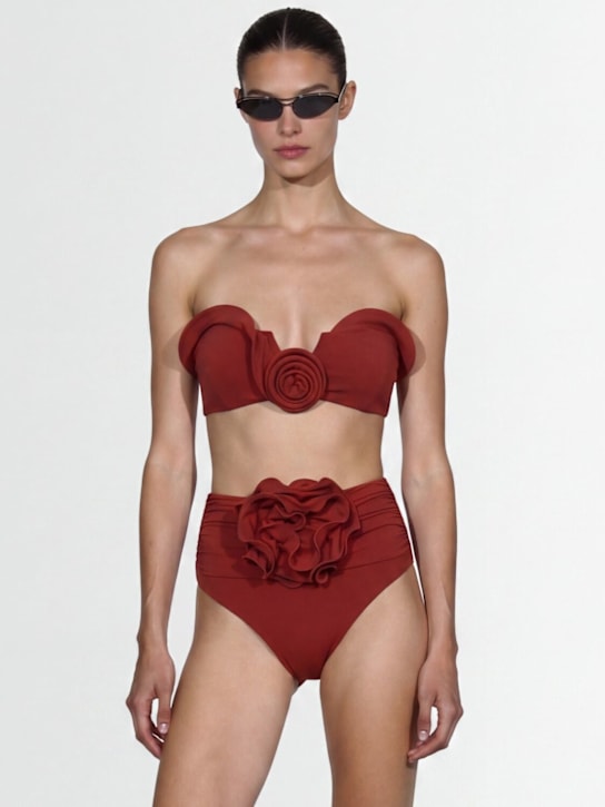 Magda Butrym: Rose detail bikini top - 橙色 - women_1 | Luisa Via Roma