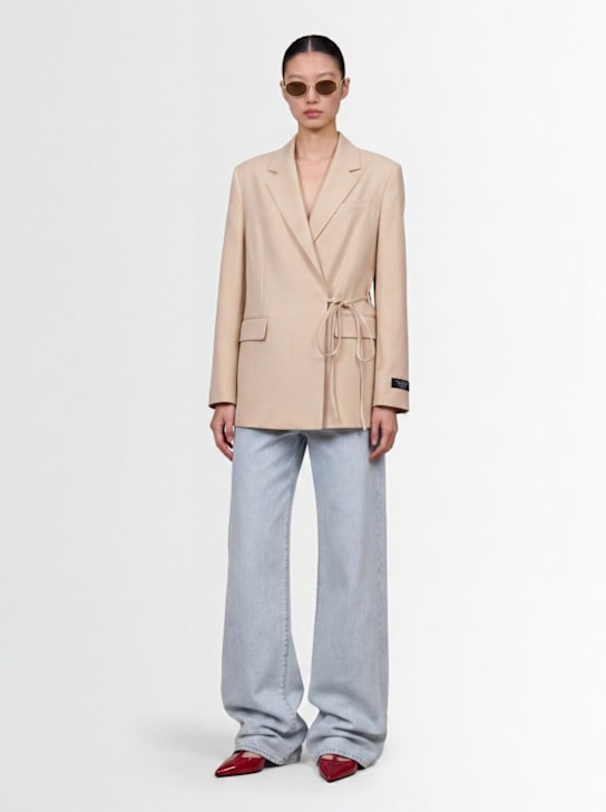 MSGM: Self-tie blazer - 米黄色 - women_1 | Luisa Via Roma