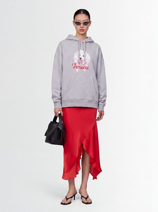 Fiorucci: Poodle logo印花连帽卫衣 - 灰色/多色 - women_1 | Luisa Via Roma