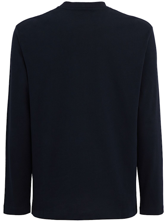 The Core: Long-sleeve cotton jersey t-shirt - 深蓝色 - men_1 | Luisa Via Roma