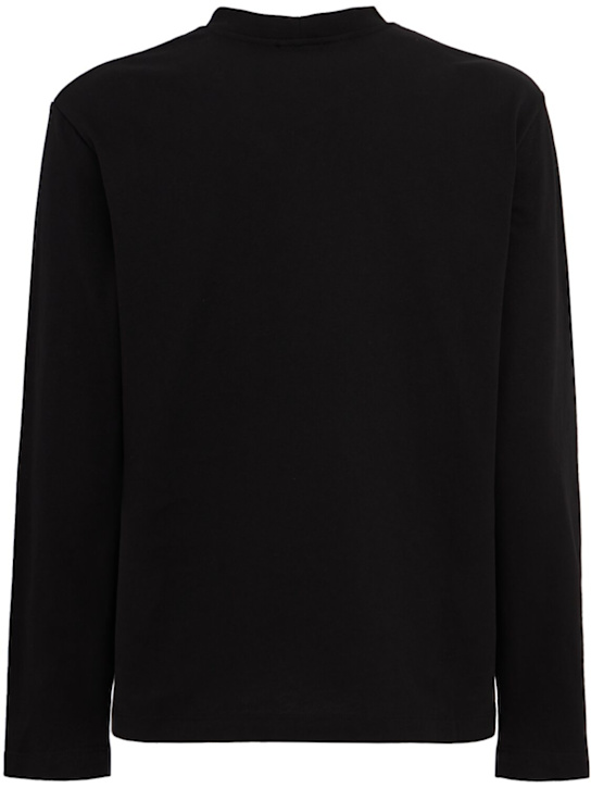 The Core: Long-sleeve cotton jersey t-shirt - Black - men_1 | Luisa Via Roma
