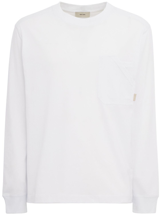 The Core: Long-sleeve t-shirt w/ pocket - 화이트 - men_0 | Luisa Via Roma