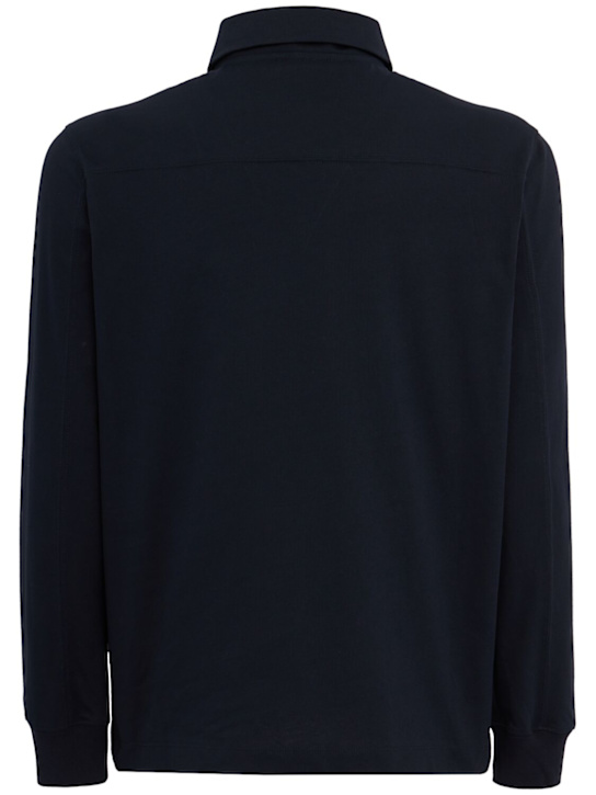 The Core: Long-sleeve polo - 深蓝色 - men_1 | Luisa Via Roma