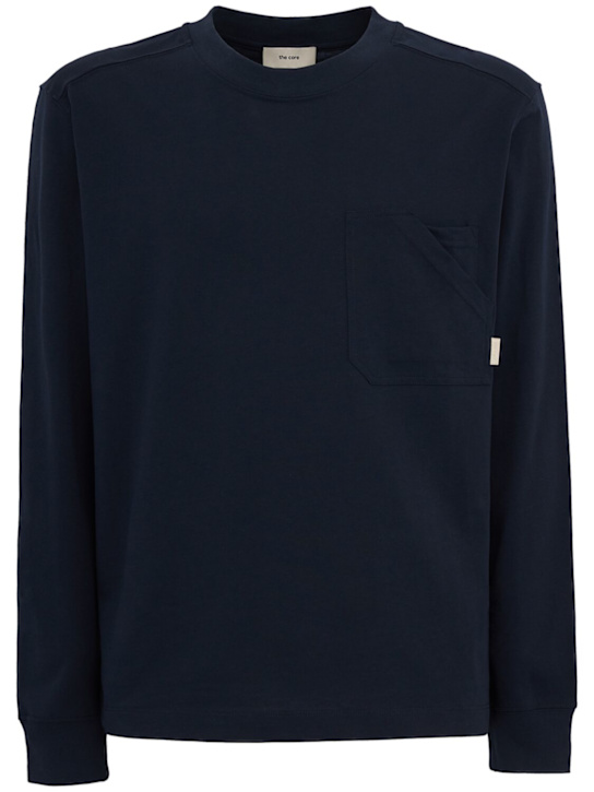 The Core: Long-sleeve t-shirt w/ pocket - 深蓝色 - men_0 | Luisa Via Roma