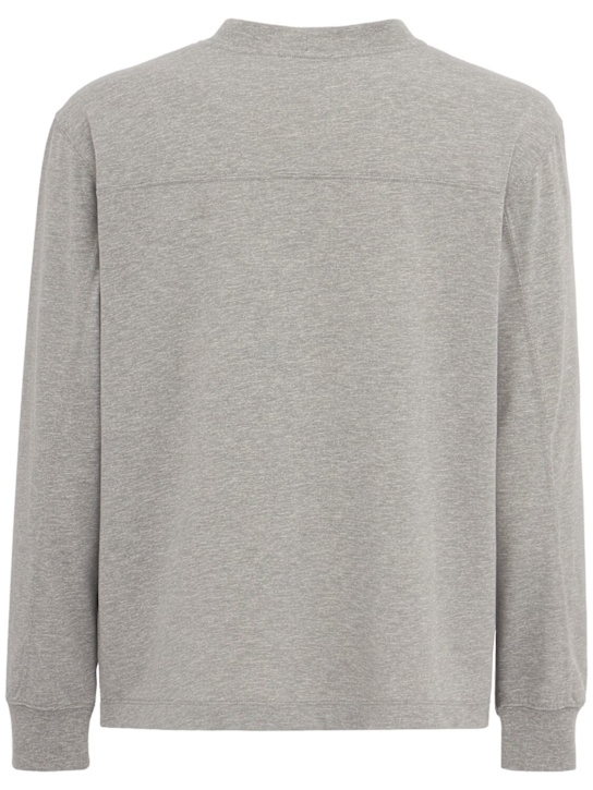 The Core: Long-sleeve t-shirt w/ pocket - 麻灰色 - men_1 | Luisa Via Roma