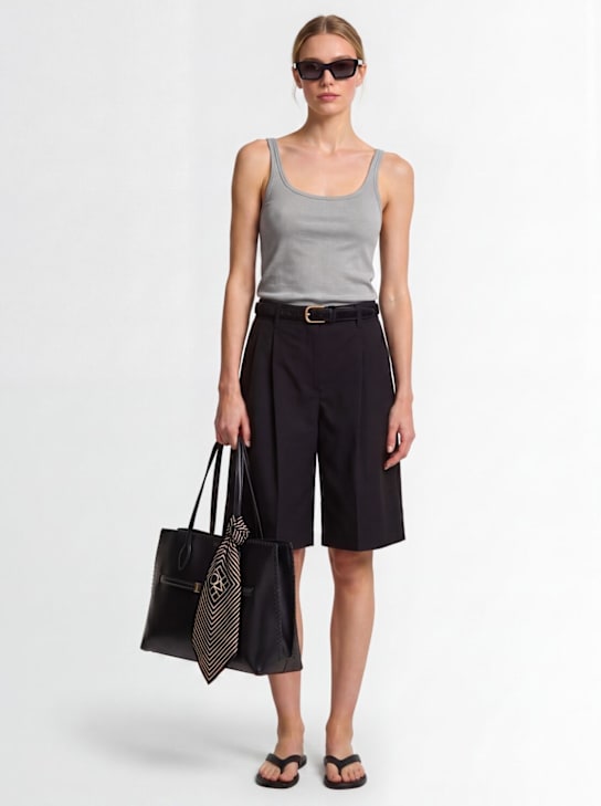 MSGM: Ribbed stretch viscose tank top - Grau - women_1 | Luisa Via Roma
