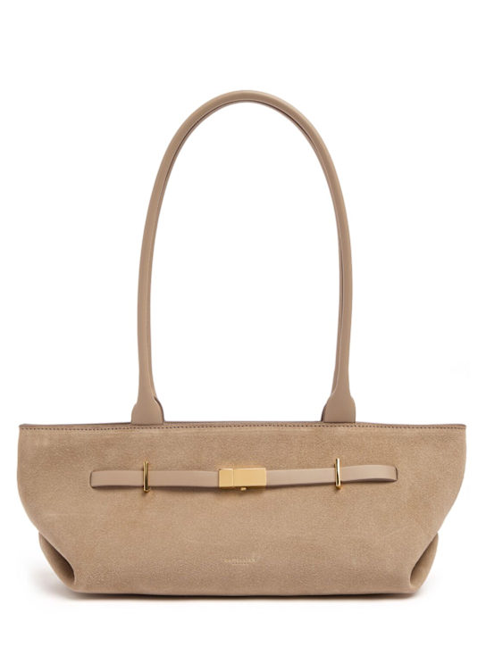 DeMellier: The New York suede shoulder bag - 浅灰褐色 - women_0 | Luisa Via Roma