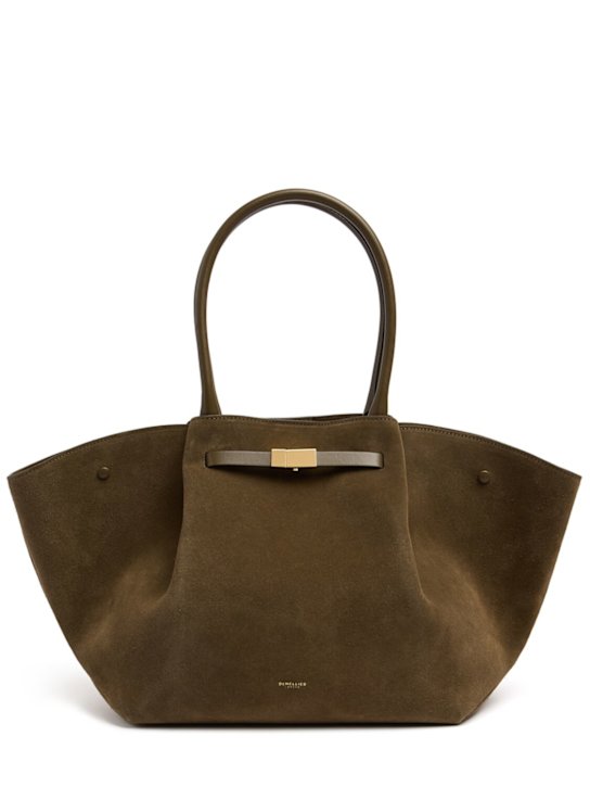 DeMellier: New York suede tote bag - Deep Khaki - women_0 | Luisa Via Roma