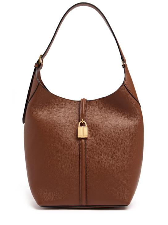DeMellier: Siena grain leather bucket bag - 棕黄色 - women_0 | Luisa Via Roma