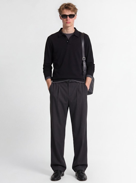 The Core: Long-sleeve polo - 黑色 - men_1 | Luisa Via Roma
