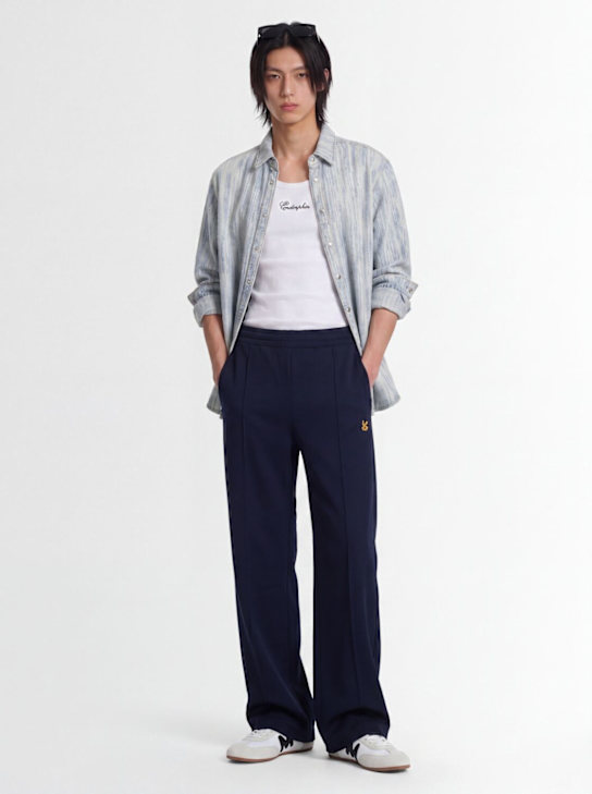 MSGM: Cotton blend cargo pants - インクブルー - men_1 | Luisa Via Roma