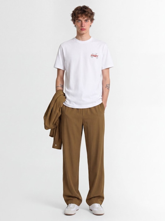 MSGM: Logo cotton t-shirt - 白色 - men_1 | Luisa Via Roma