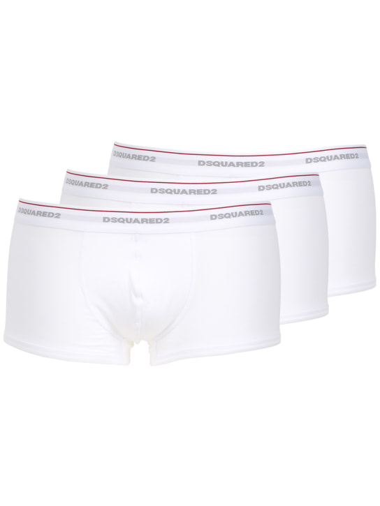 Dsquared2 Underwear: Pack of 3 logo jersey boxer briefs - men_0 | Luisa Via Roma