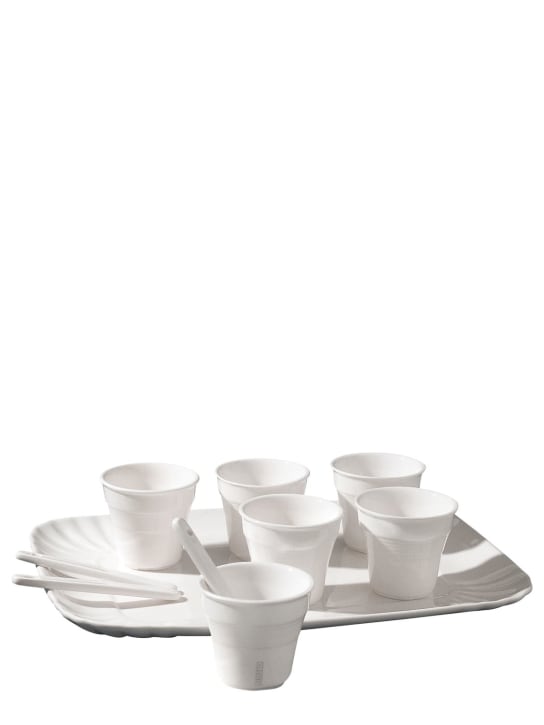 Seletti: Set de 6 tazas de café de porcelana con bandeja - ecraft_0 | Luisa Via Roma