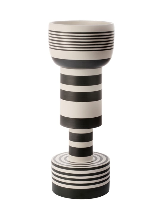 Bitossi Ceramiche: Ettore Sottsass Rocchetto ceramic vase - Black/White - ecraft_0 | Luisa Via Roma