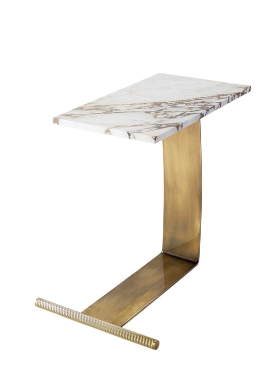 Marioni: Guy marble & brass table - Gold/White - ecraft_0 | Luisa Via Roma