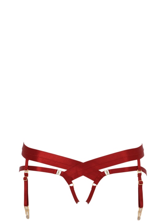 Bordelle: Slip con imbracatura Tomoe - Rosso - women_0 | Luisa Via Roma