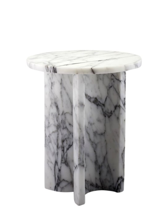 Bloc Studios: Giancarlo marble stool - White - ecraft_0 | Luisa Via Roma