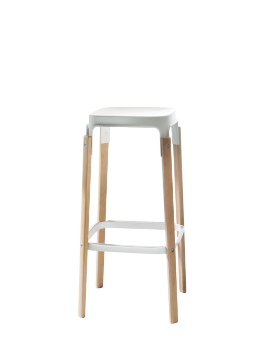 Magis: Painted steel & wood bar stool - Brown/White - ecraft_0 | Luisa Via Roma