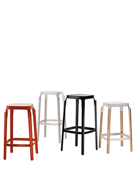 Magis: Painted steel & wood bar stool - Brown/White - ecraft_1 | Luisa Via Roma