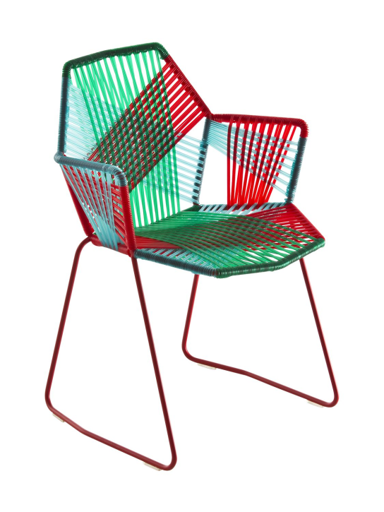Moroso: Chaise avec accoudoirs Tropicalia - Rouge/Vert - ecraft_1 | Luisa Via Roma