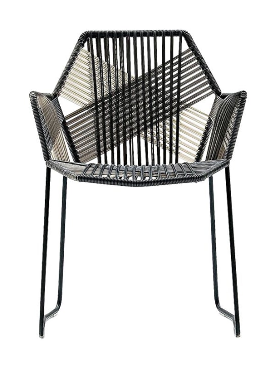 Moroso: Tropicalia chair with armrests - Black/Beige - ecraft_0 | Luisa Via Roma