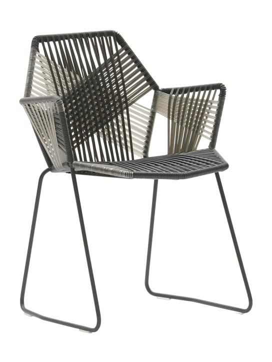 Moroso: Tropicalia chair with armrests - Black/Beige - ecraft_1 | Luisa Via Roma