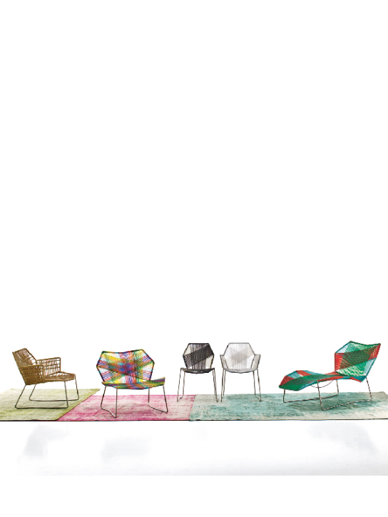 Moroso: Chaise avec accoudoirs Tropicalia - Blanc/Beige - ecraft_1 | Luisa Via Roma