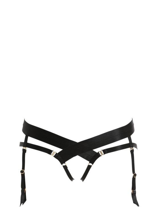 Bordelle: Tomoe harness briefs - Black - women_0 | Luisa Via Roma